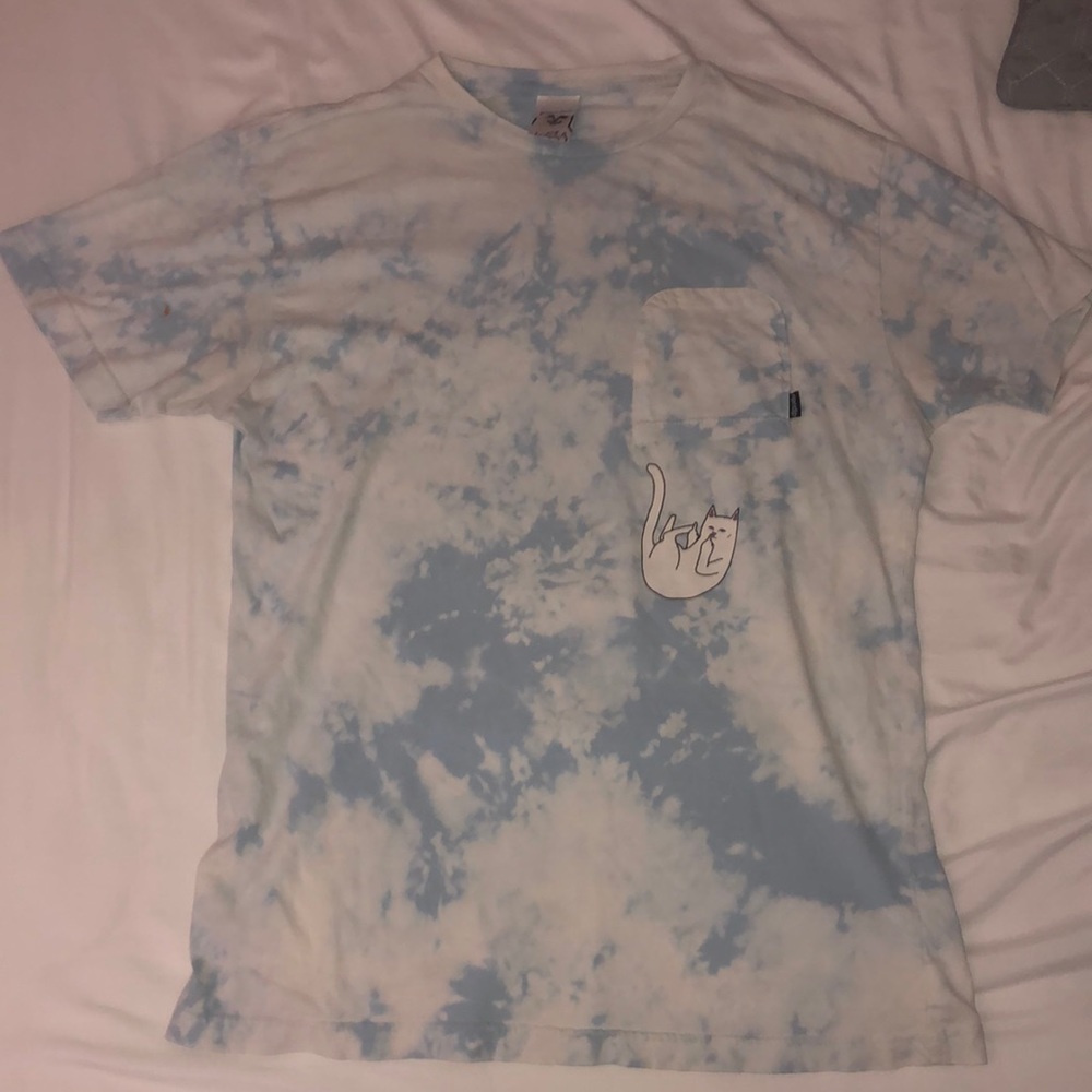 Blue and white rye die rip n dip shirt